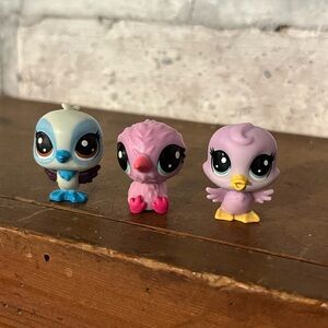Mini Littlest‎ Pet Shop LPS Lot of 3 Birds